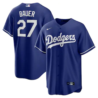 Youth Los Angeles Dodgers Trevor Bauer Cool Base Jersey Royal Blue