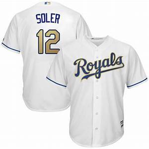 Mens Kansas City Royals Jorge Soler Cool Base Replica Jersey White